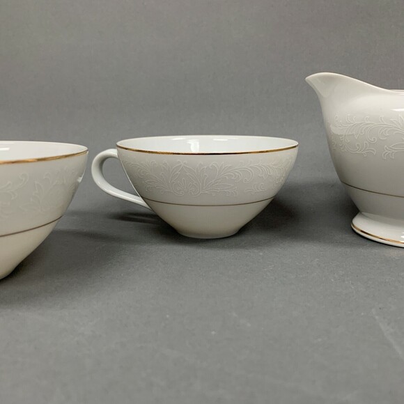 Touch of Gold Embassy DoM Cups Creamer White Border Design Gold Trim Lot of 5 - Picture 8 of 12